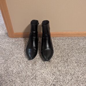 Kitten Heel Black Ankle Boots